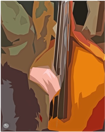Stringed Bass — manipulated photo art by Mike Lisagor